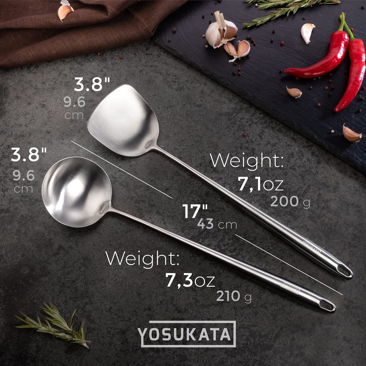 YOSUKATA wok tools hanging holes provide easy storage