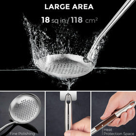 Yosukata hanging-hole design for convenient storage after cooking.