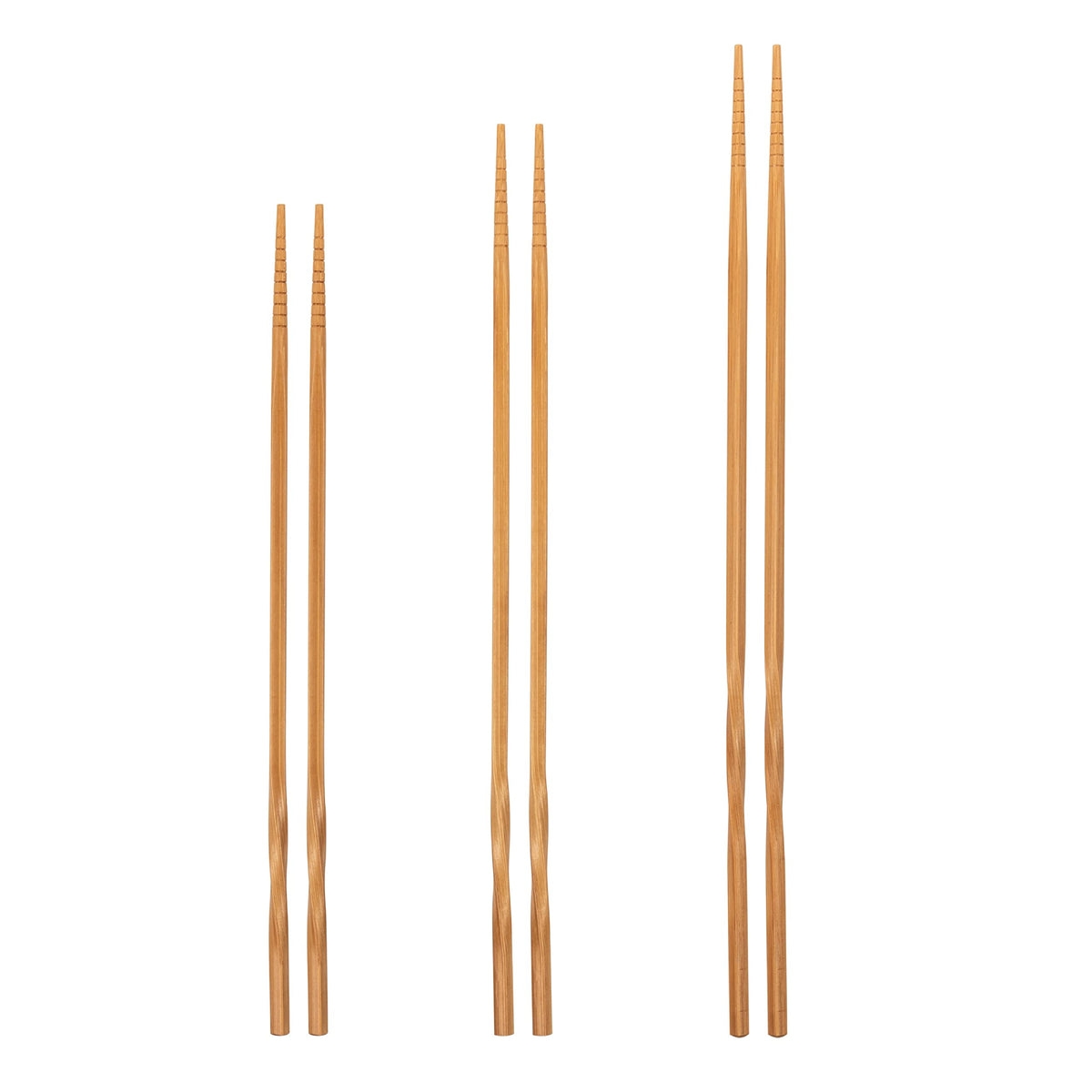 YOSUKATA 11.8 inch brown long chopsticks shown beside a hot pan for safe cooking.