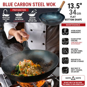 YOSUKATA pre-seasoned wok ready to use for fast, healthy high-heat cooking.