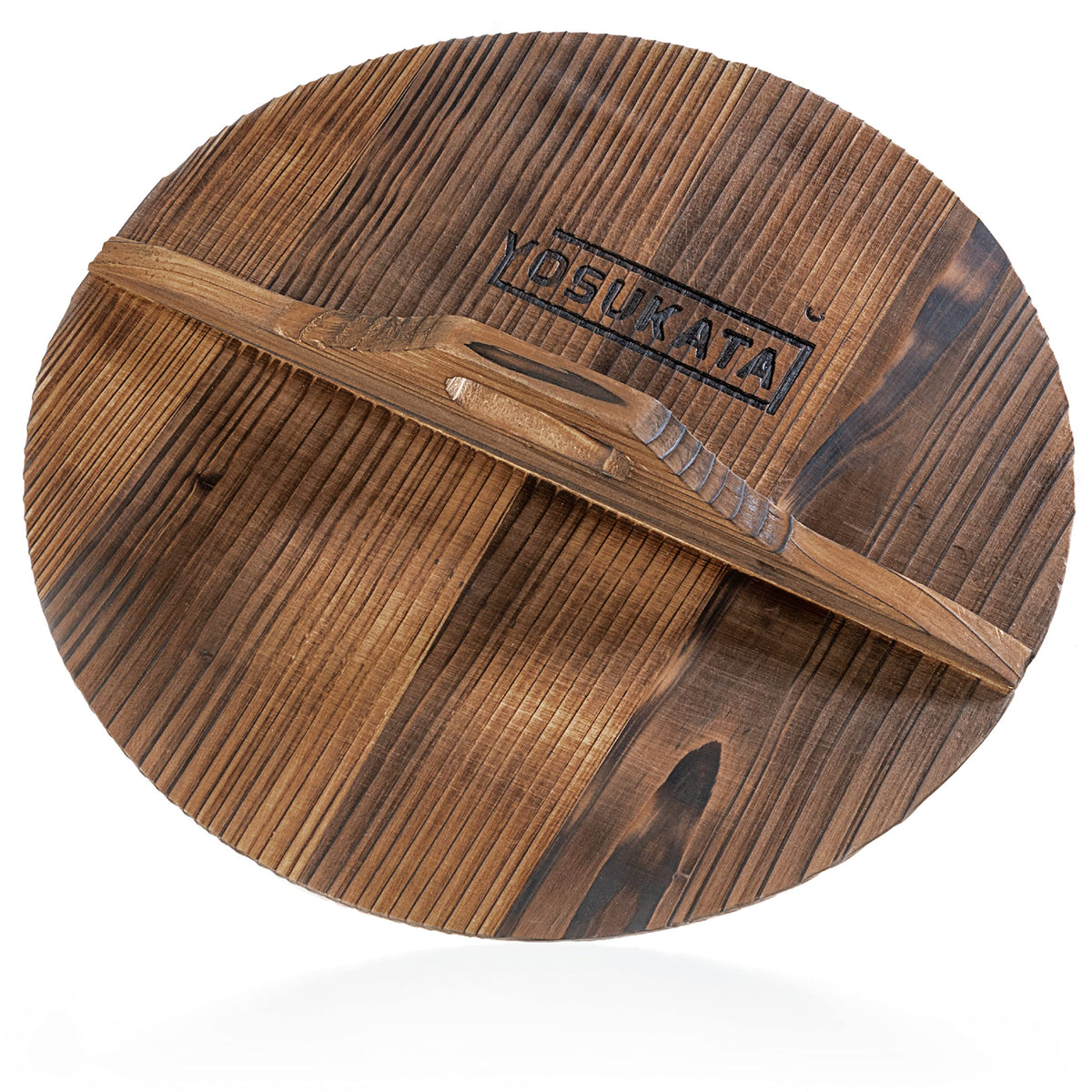 YOSUKATA premium wok cover 13.2-inch lid with wooden handle for controlled cooking