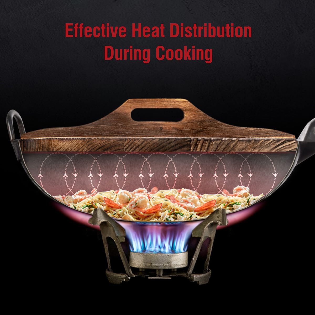 YOSUKATA Premium Wok Cover 14-inch hygienic, moisture-resistant wood lid.