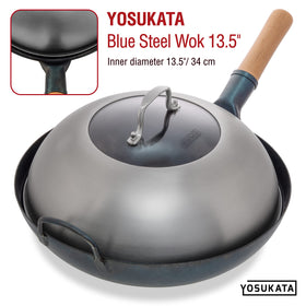 Dishwasher-safe YOSUKATA wok lid for quick and easy cleanup.
