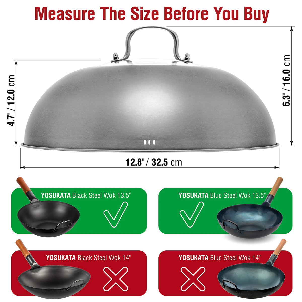 Ergonomic YOSUKATA lid handle provides comfortable grip during cooking.