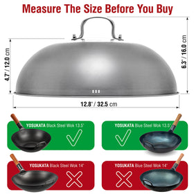 Ergonomic YOSUKATA lid handle provides comfortable grip during cooking.