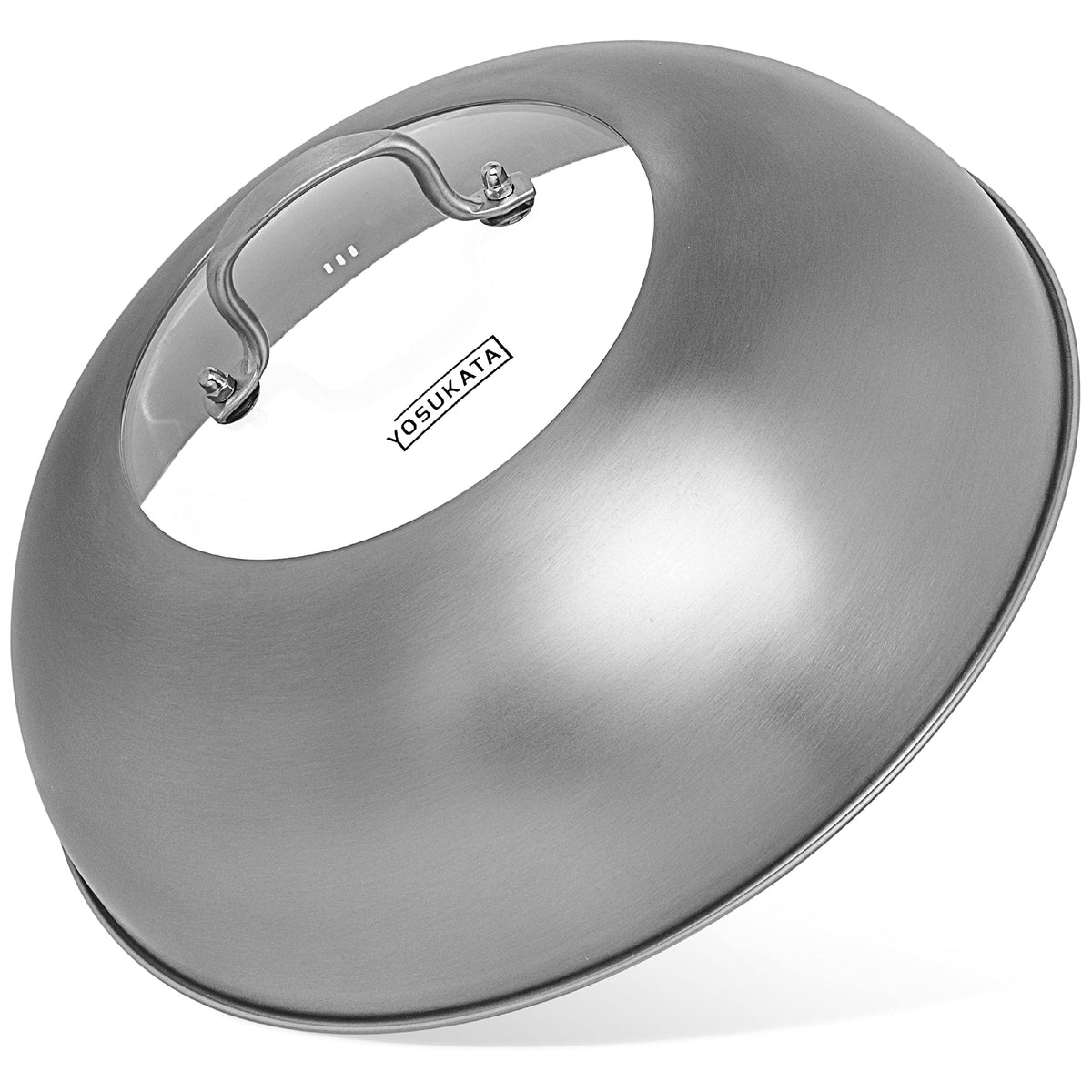 YOSUKATA wok lid in stainless steel fits 13.6 inches for even heat distribution.