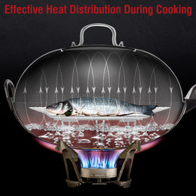 YOSUKATA lid designed to fit 14-inch woks for versatile cooking.