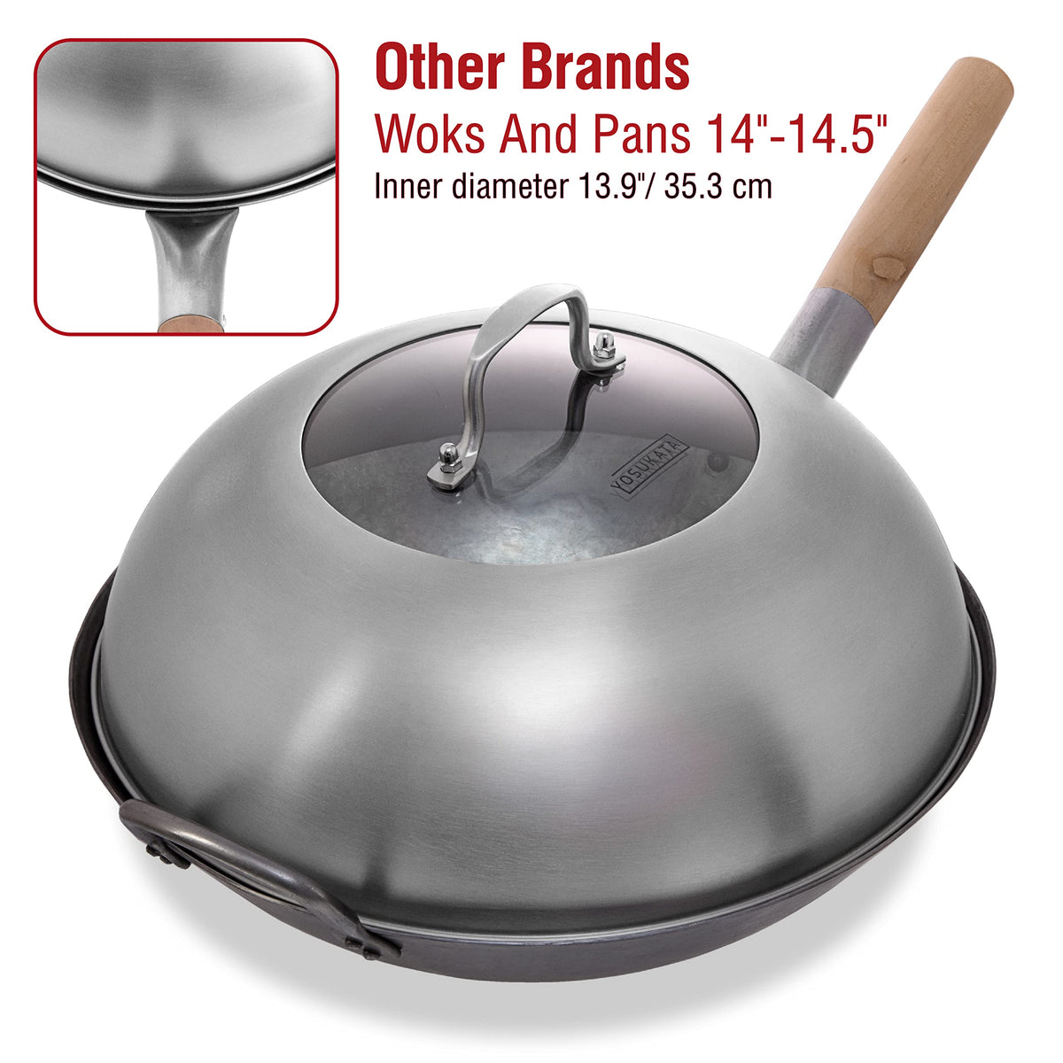 YOSUKATA 13.6-inch lid doubles as cheese melting dome on grills.