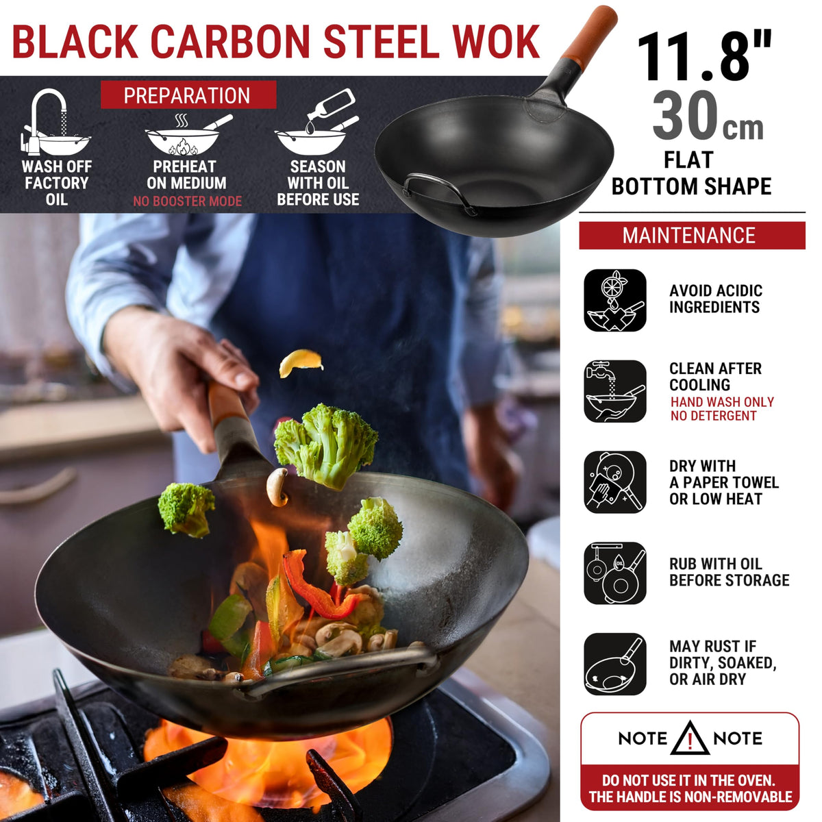YOSUKATA wok on induction stove demonstrates compatibility across cooktops for flexible kitchen use.