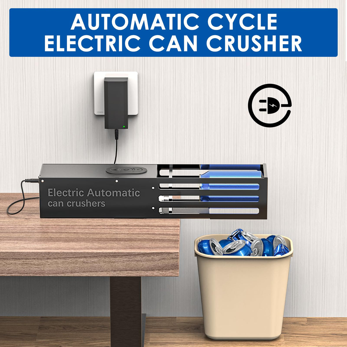 YOTAN automatic cycle action crushing cans efficiently.
