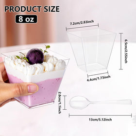 YOUBET 51-pack tasting spoons paired with desserts for tasting stations.