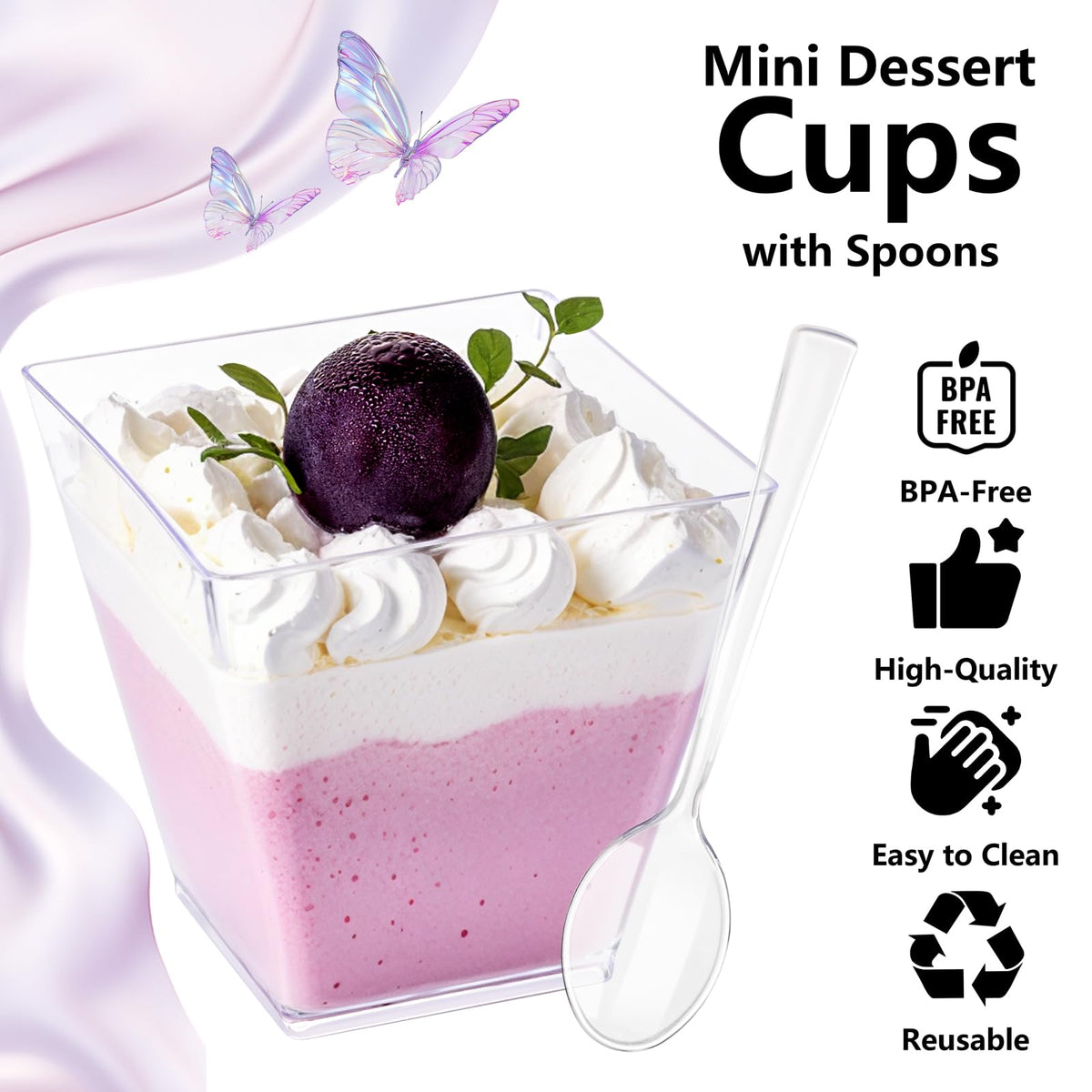 YOUBET 8oz serving cups offering generous portions for desserts and fruit.