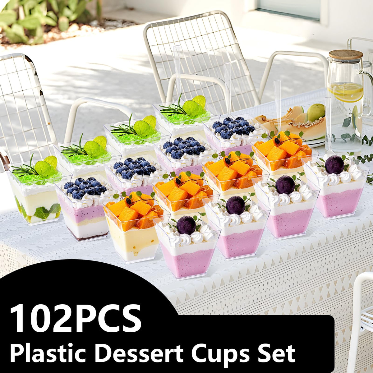 YOUBET parfait and pudding cups highlighting colorful dessert layers.