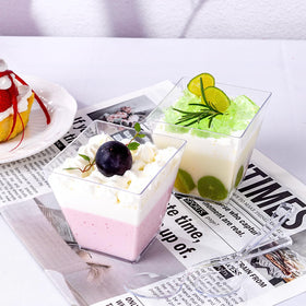 YOUBET wedding and brunch dessert cups in a buffet setup.