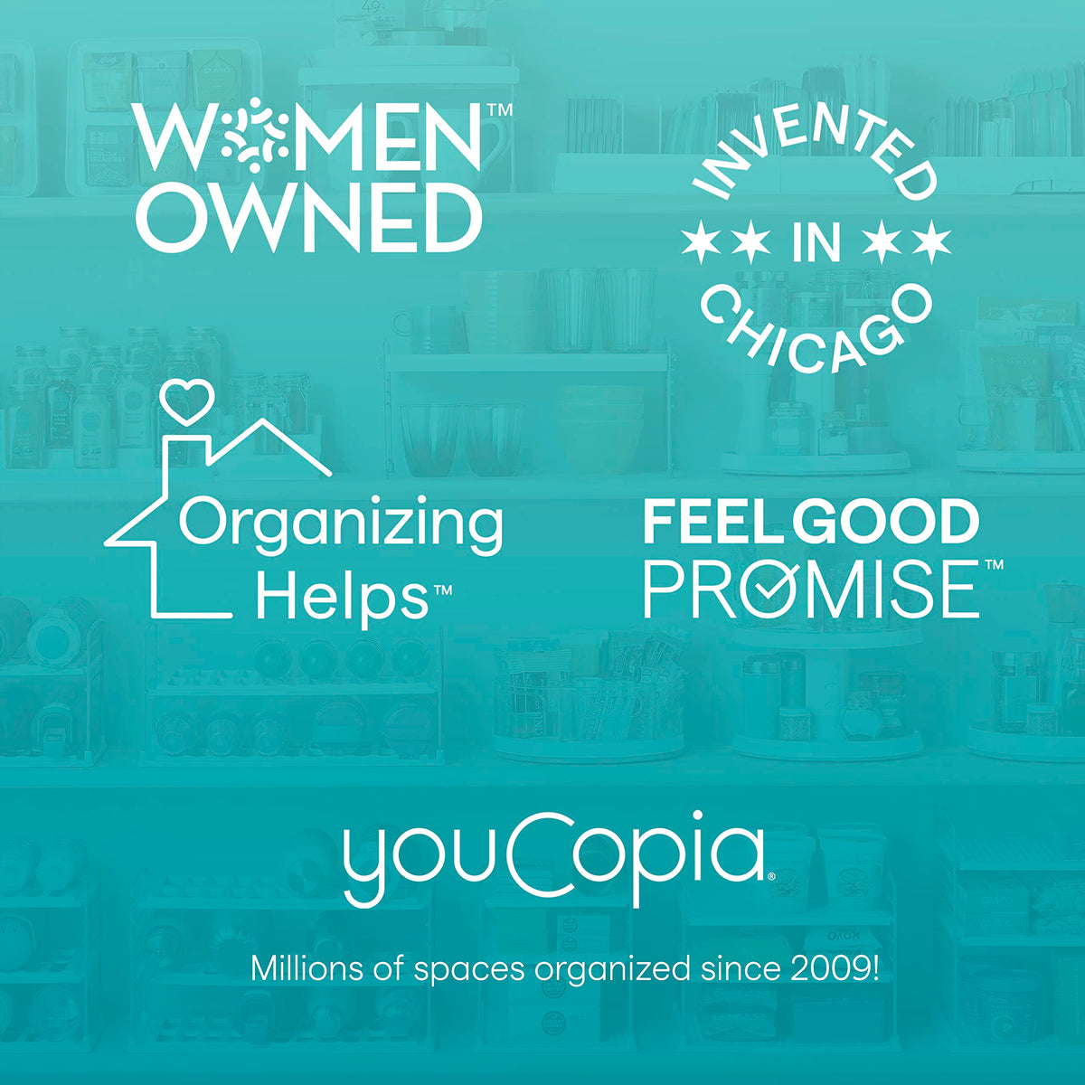 YouCopia Crazy Susan fits inside most cabinets with a 10.4 inch diameter.