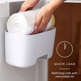 YouCopia DoorStash over-door bracket protects cabinets gently
