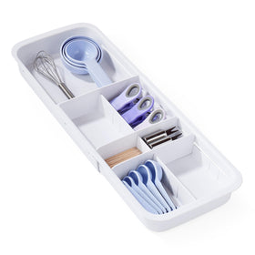 YouCopia DrawerFit tray extended to fit large drawers for extra storage