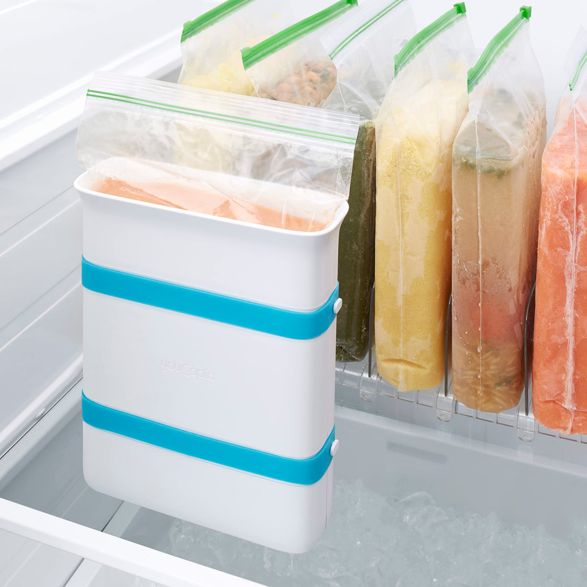YouCopia FreezeUp mold dimensions 2.5-in by 7.3-in for precise fit