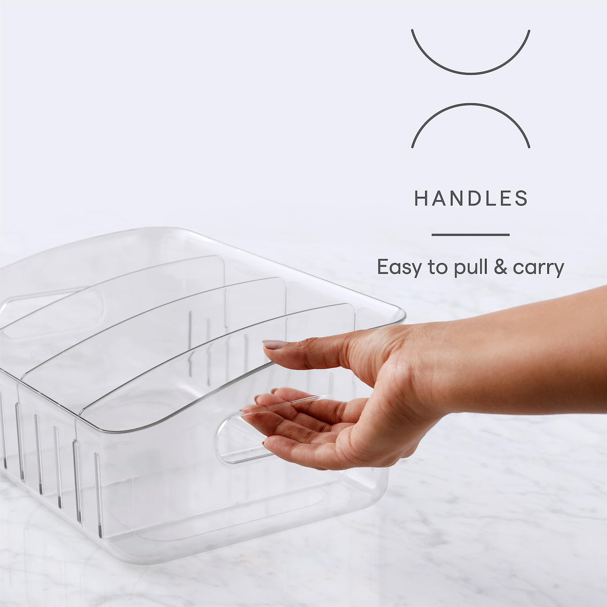 YouCopia FreezeUp sturdy handles enable easy slide-out access