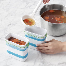 YouCopia FreezeUp compact mold dimensions support organized freezer storage.