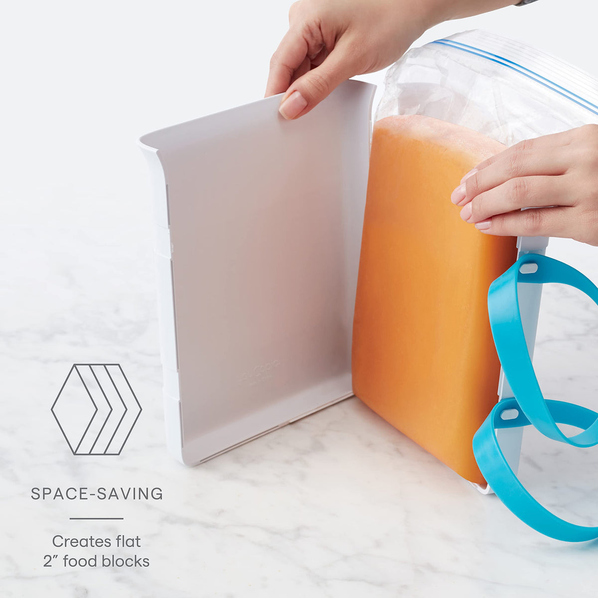 YouCopia FreezeUp silicone bands expand as the block freezes for easy release