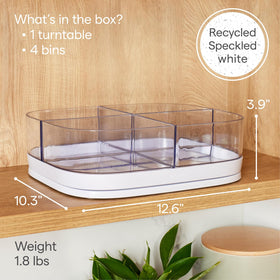 YouCopia MagicTrack non-slip feet keep the unit steady on shelves.