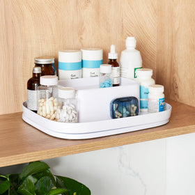 YouCopia MagicTrack speckled white BPA-free material keeps cleanup quick