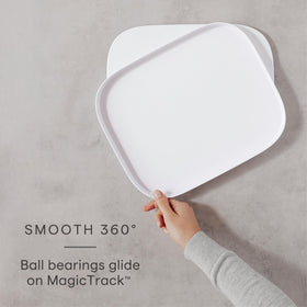 YouCopia MagicTrack side angle showing 360° rotation smooth glide