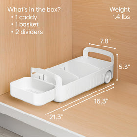 YouCopia RollOut Caddy smooth wheels glide across cabinet floors