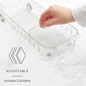 YouCopia RollOut Fridge Caddy dividers creating custom compartments