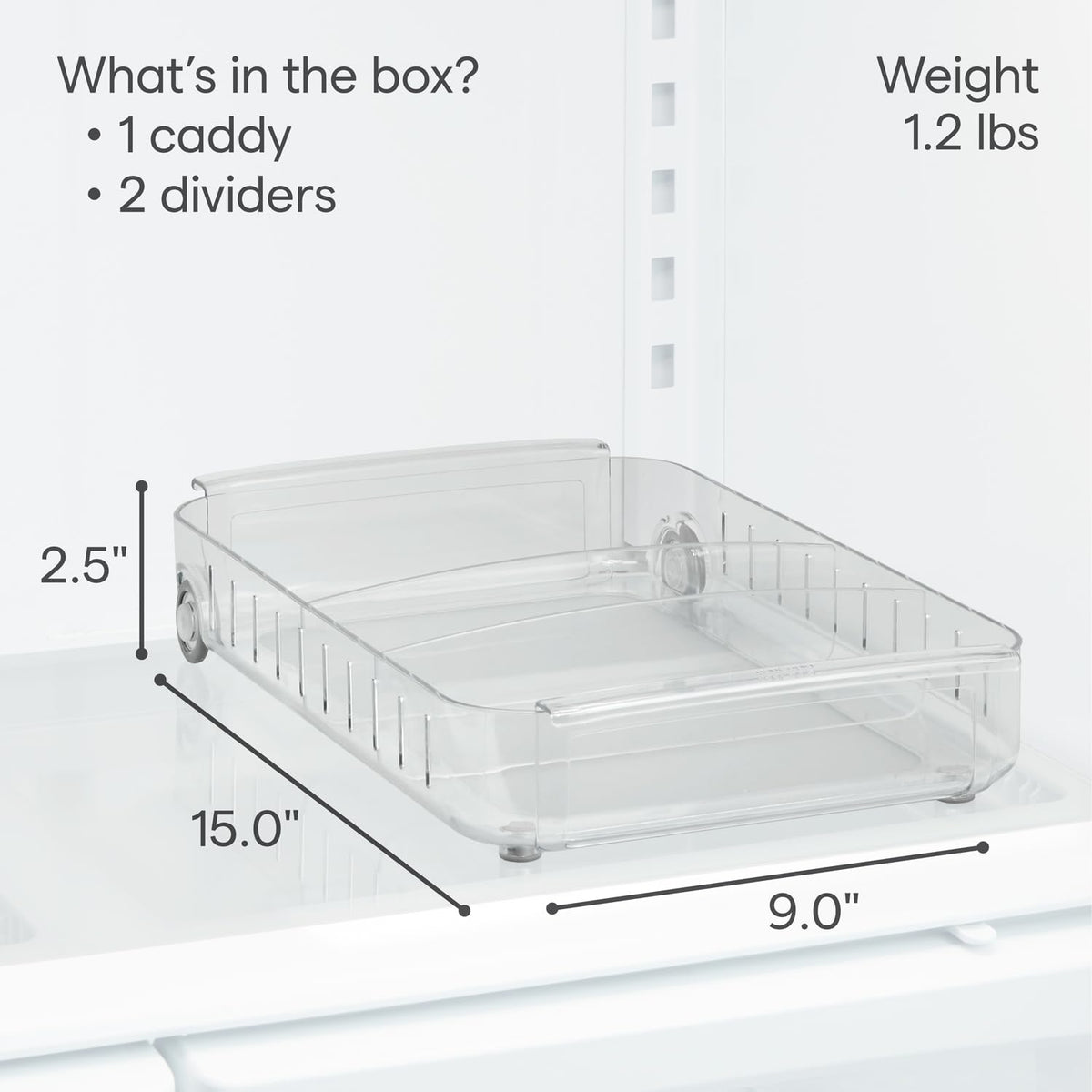 YouCopia RollOut Fridge Caddy sturdy handles for carrying and repositioning