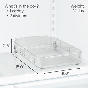 YouCopia RollOut Fridge Caddy sturdy handles for carrying and repositioning