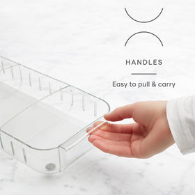 YouCopia RollOut Fridge Caddy wheels gliding for quick access