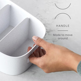 YouCopia ShelfBin built-in handle enables easy carrying to the counter for refills.