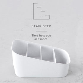 YouCopia ShelfBin four-tier stair-step design improves visibility and reach.