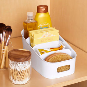 YouCopia ShelfBin medicine storage keeps small items neatly organized.