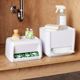 YouCopia SinkSuite durable non-slip base keeps dispensers steady.