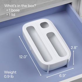 24 removable labels on YouCopia StoraBag help identify bag sizes at a glance.