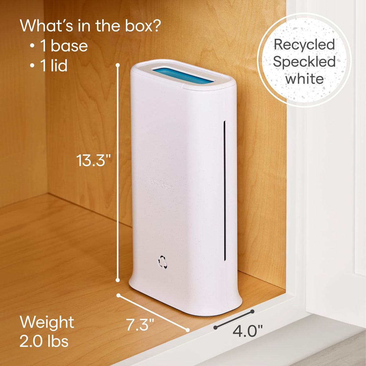 YouCopia StoraBag non-slip base keeps it steady on counters.