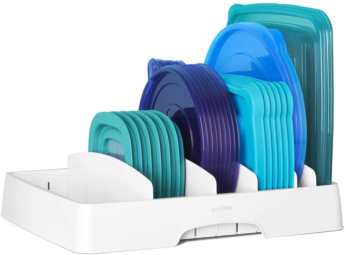 YouCopia StoraLid top view lid organizer for cabinet access