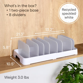Built-in handles on YouCopia StoraLid make it easy to slide the organizer.