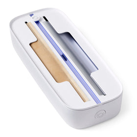 YouCopia StoraRoll Dispenser front view with two rolls ready for easy dispensing.