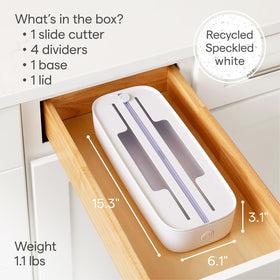YouCopia StoraRoll with removable labels helps organize your kitchen drawer.