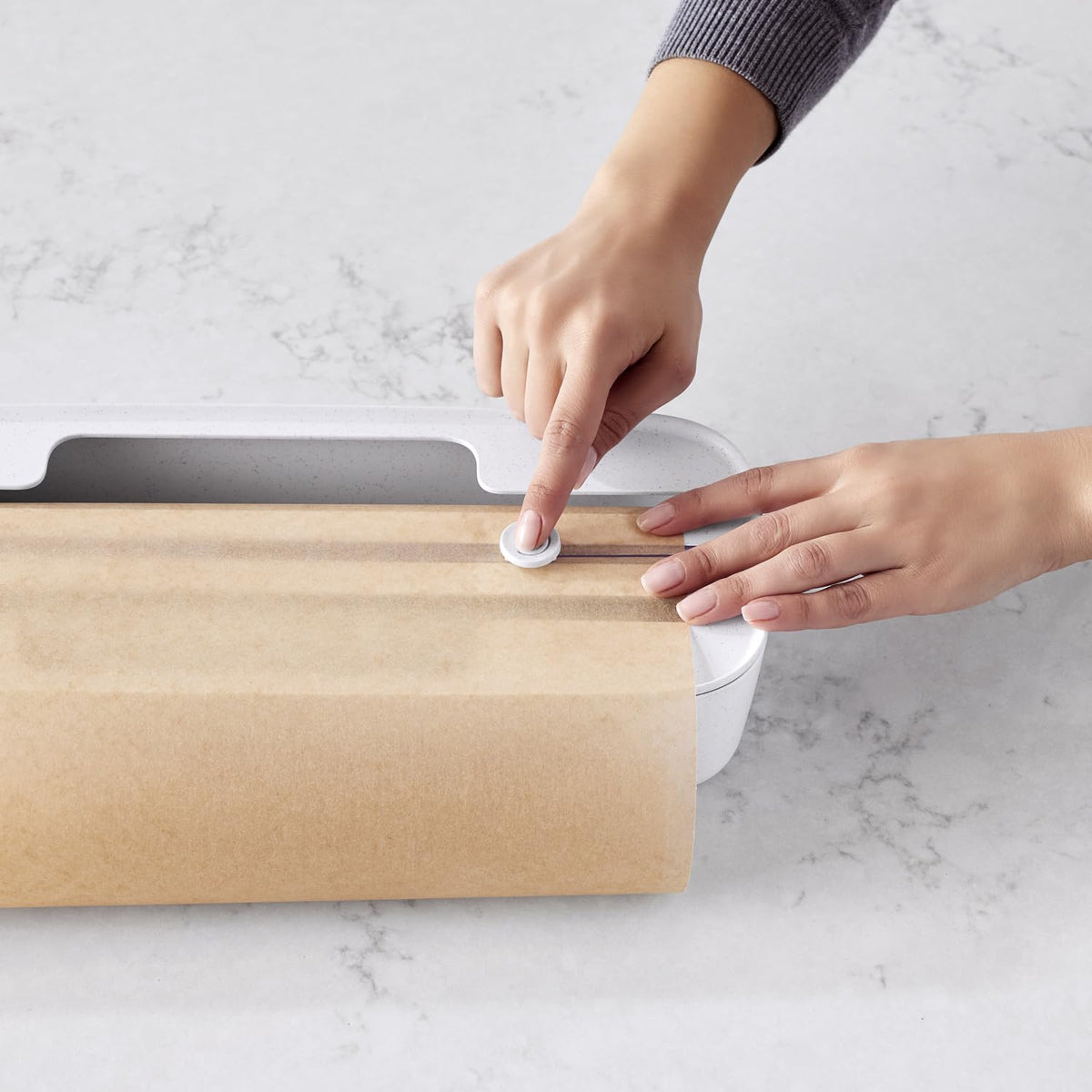 YouCopia StoraRoll Dispenser non-slip feet keep it steady while you use.