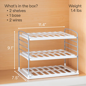 YouCopia UpSpace durable steel wires provide strong bottle support.