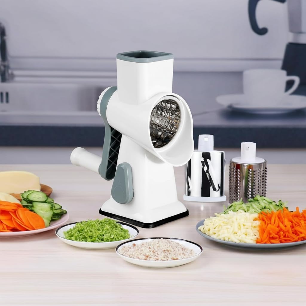 YOUCZON Rotary Cheese Grater blades included offer versatile shredding options