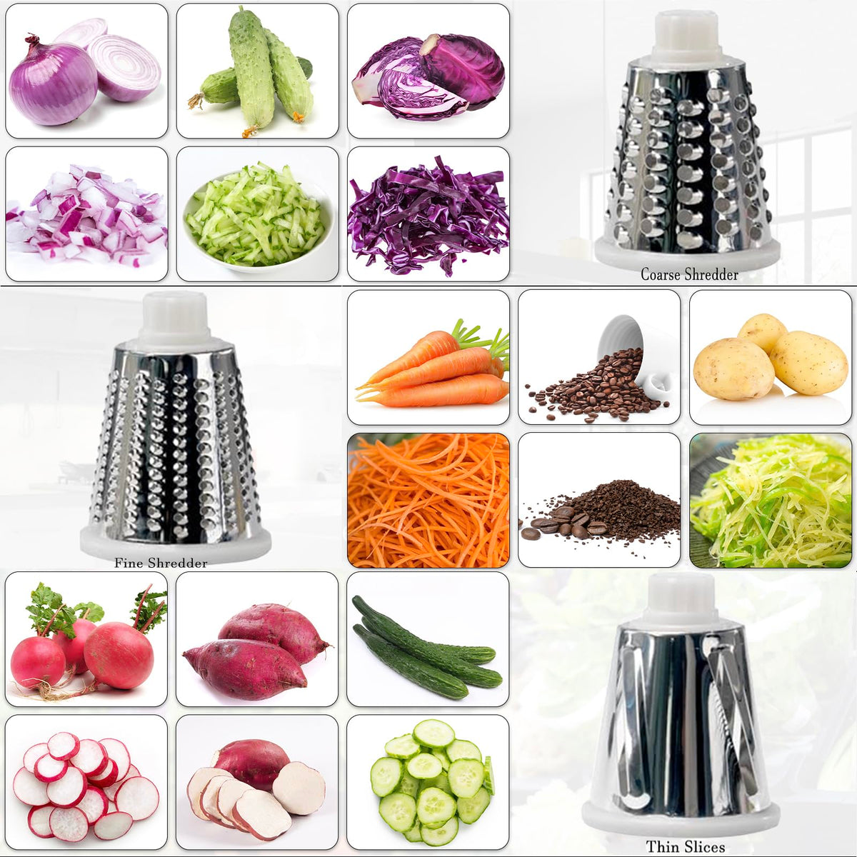 YOUCZON Rotary Cheese Grater suction base stabilizes use on smooth surfaces