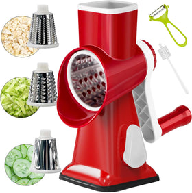 YOUCZON rotary cheese grater with handle for effortless shredding of cheese and vegetables.