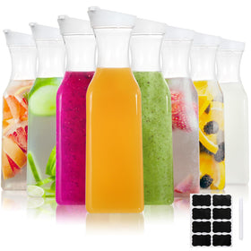 YOUEON 8-pack 50 oz carafes with lids and labels for easy beverage service
