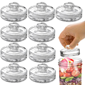 Youeon 9-pack fermentation weights for wide-mouth jars support precise brine weight and even fermentation.